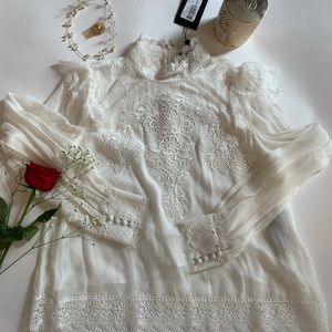 The Kooples white lace blouse Size 4